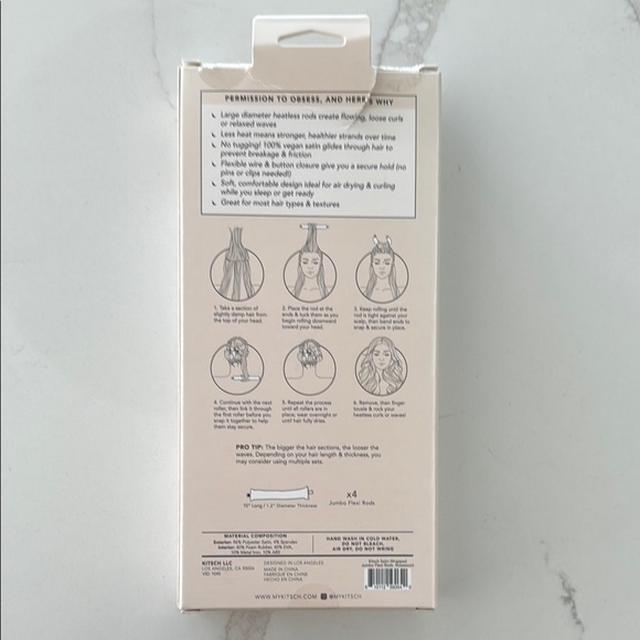 Kitsch Satin-Wrapped Flexi Rods in Pink and Brown - Picture 2 of 2